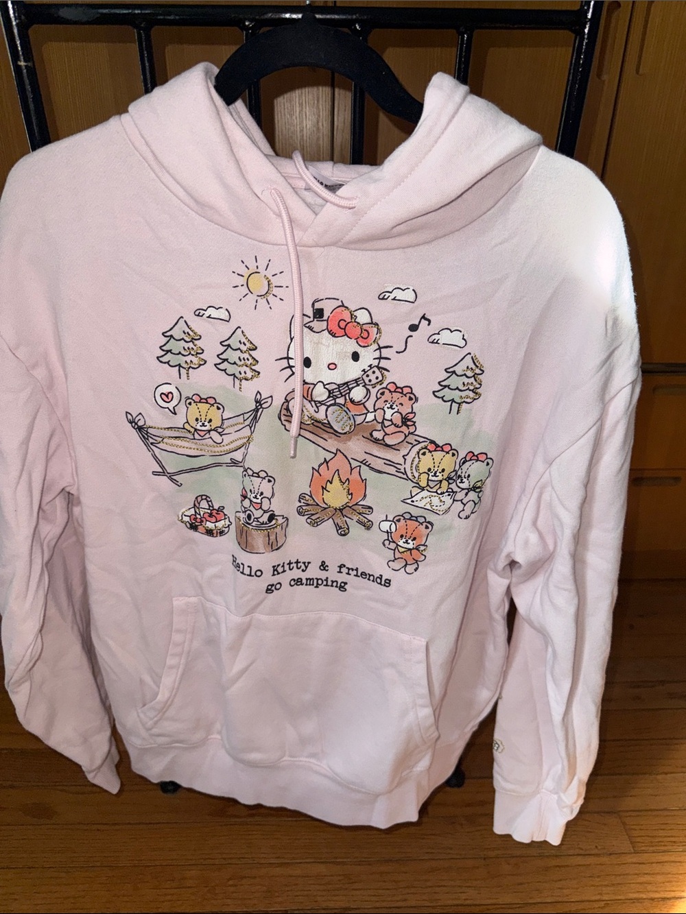 Hello Kitty Light Pink Camping Crewneck Sweatshirt - Picture 2 of 4